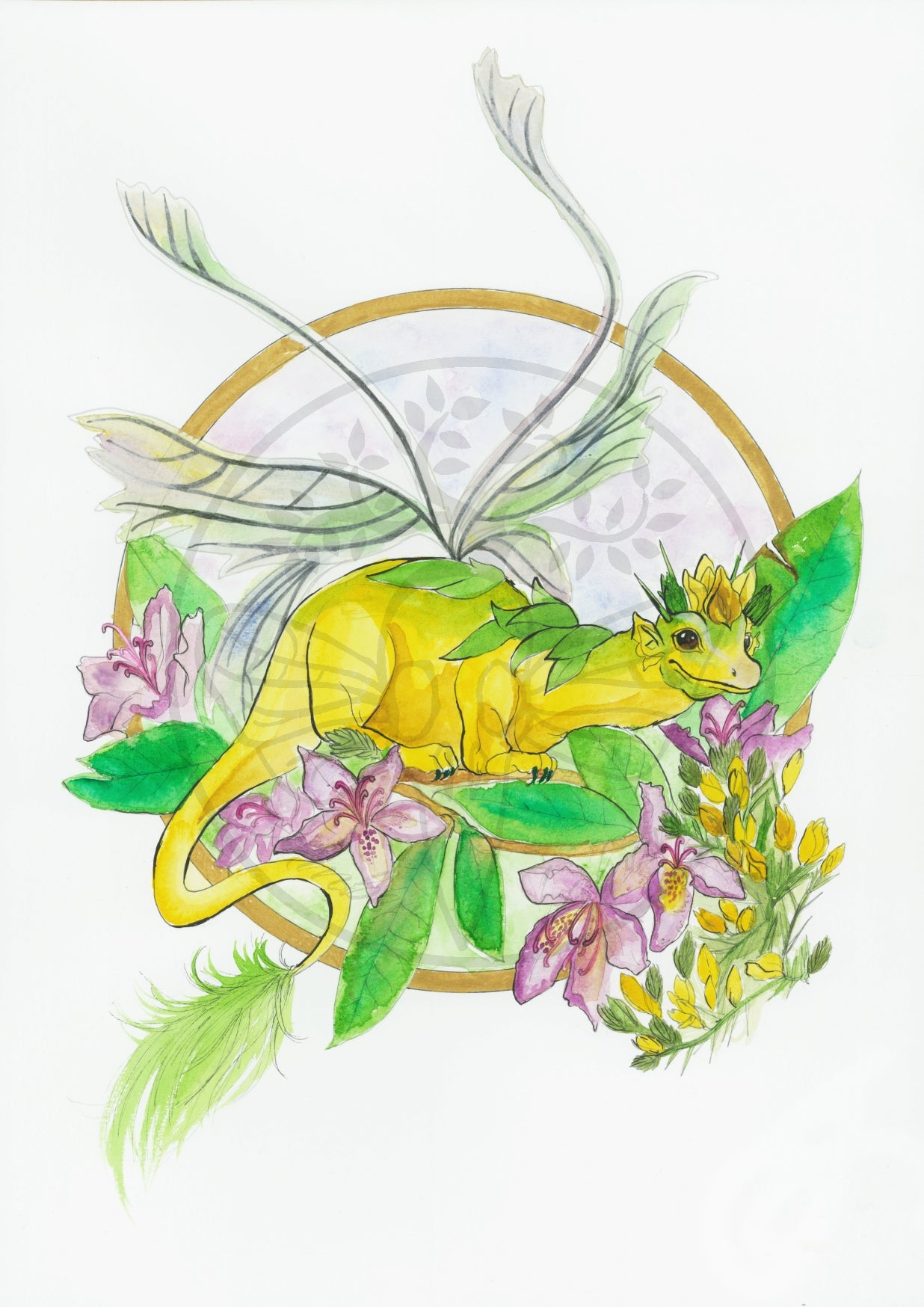 Gorse Dragon A5 Print