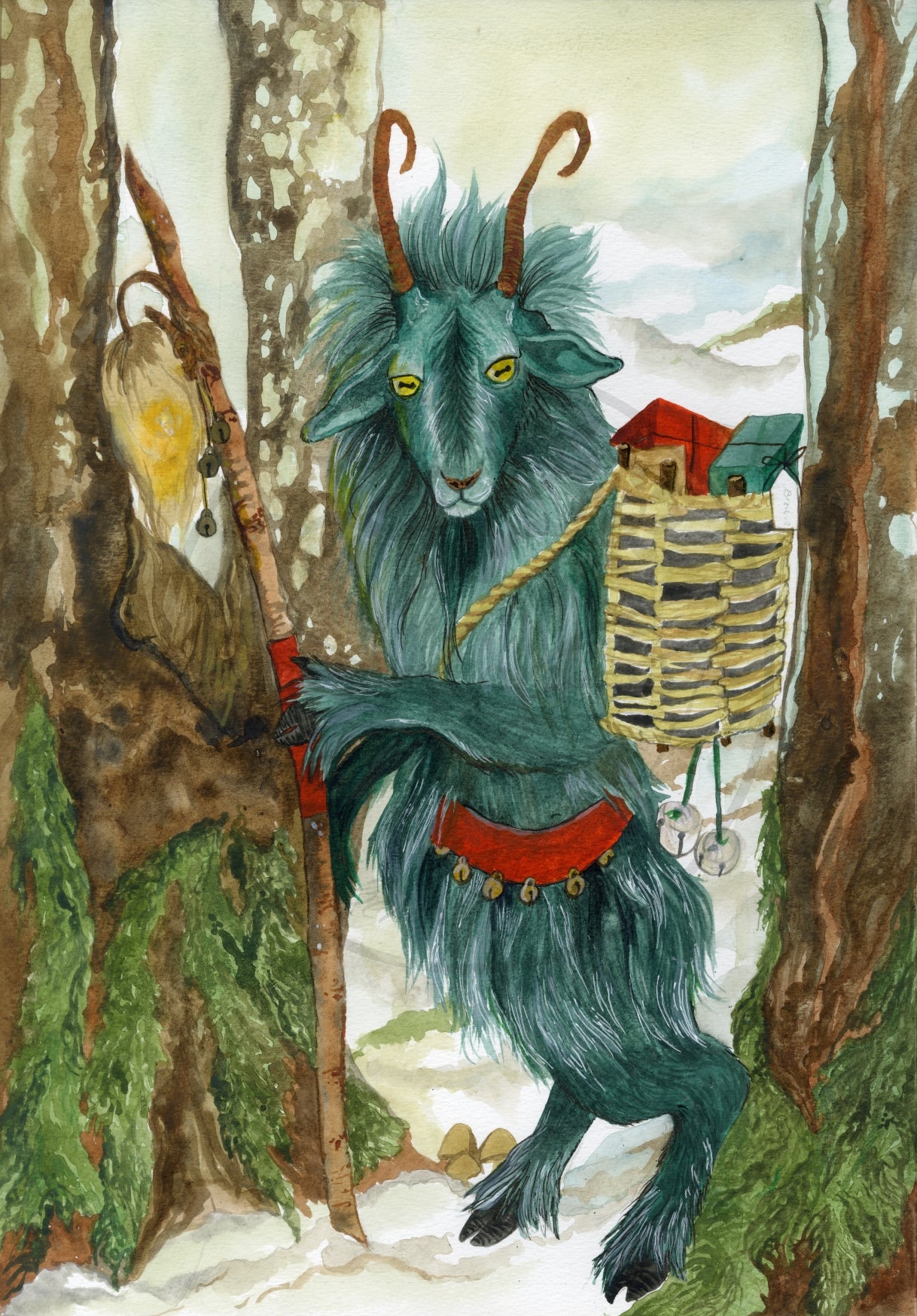 Yule Goat A5 Print